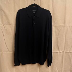 Brooks Brothers Polo Sweater in Navy, Material: 70% Silk, 30% Cotton, Size XXL